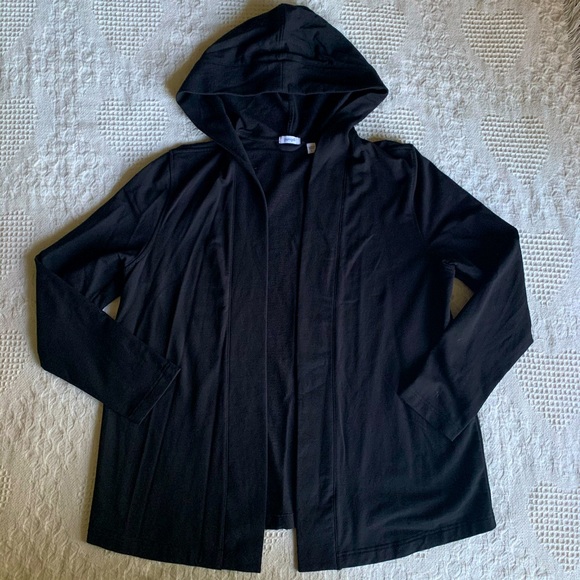 J. Jill Tops - J Jill Pure Black Open Front Hoodie Sweater